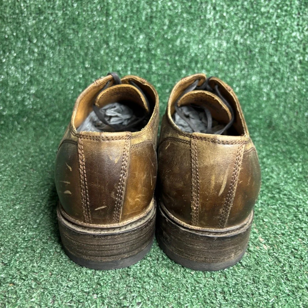 Frye James Oxford Leather Lace Up Distressed Oxford Dress Shoes Brown Mens 10.5